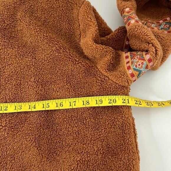 Savanna Jane Jacket Womens Large Brown Embroidered Fuzzy Sherpa Southwestern - Picture 9 of 12